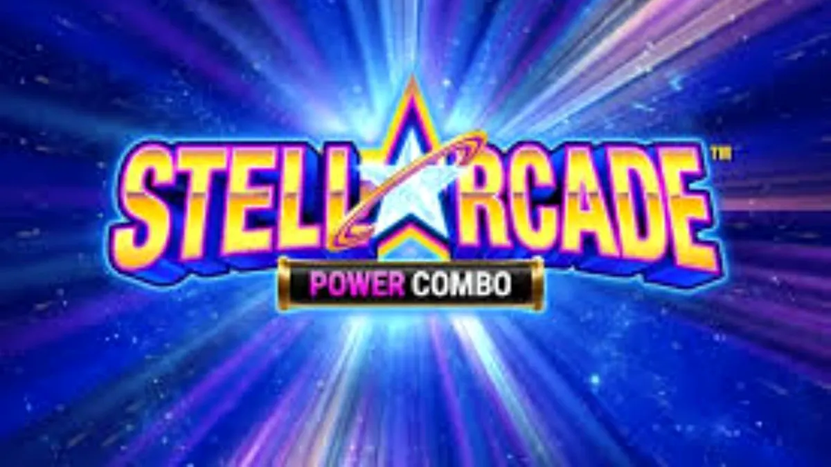 Interface neon e espacial do slot Stellarcade Power Combo